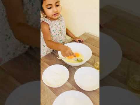 Three year old Amrin makes easy and yummy orange cake.... 😋🥰