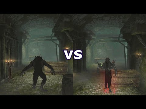 Max Werewolf vs Max Vampire Gameplay Comparison (Legendary) - Skyrim