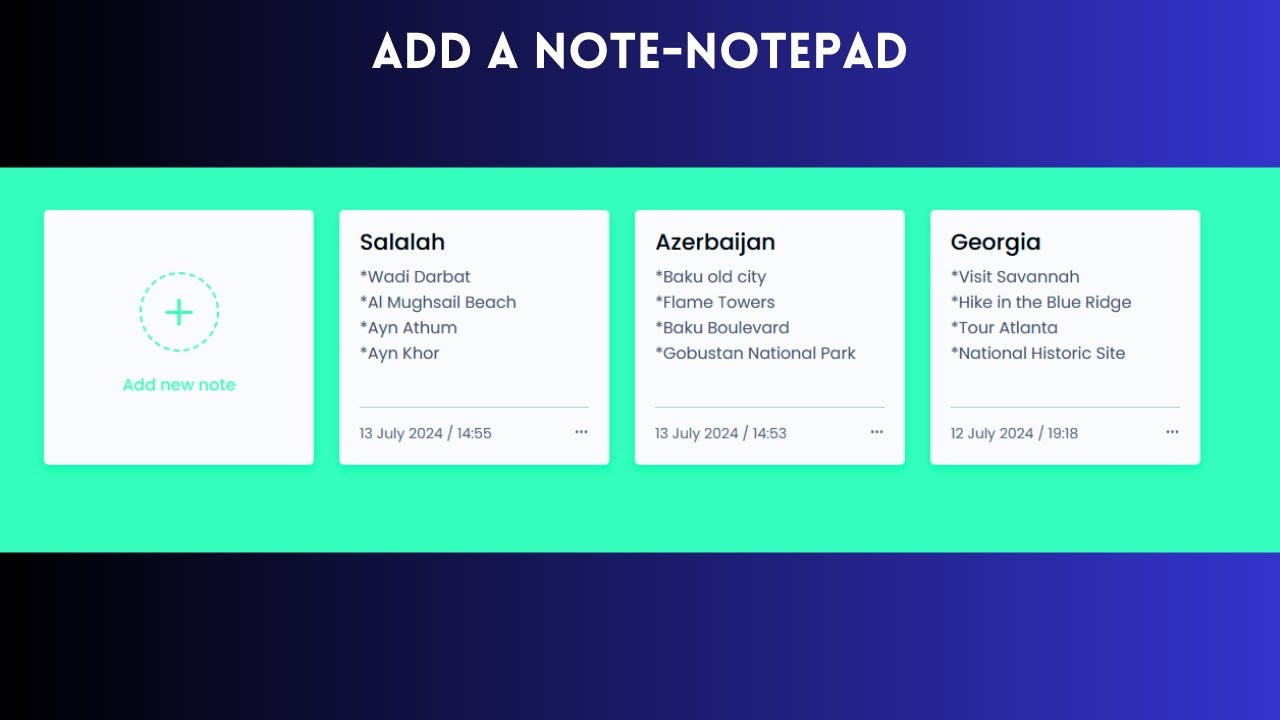 Build a Notepad with HTML CSS Java script  || Full Source Code