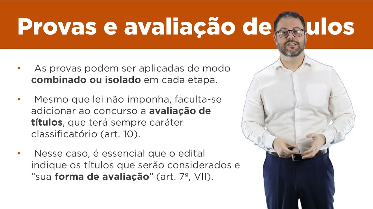 Aula 25 - A Lei Geral de Concursos (lei 14.965/2024): provas, avaliação de título, curso de formação