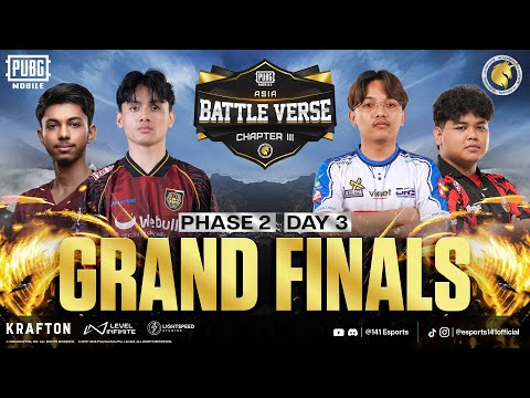 PUBGM BATTLE VERSE ASIA CHAPTER III | PHASE 2 Finals Day 3 | FT. #AE  #BTR #4T #RRQ #BOOM #DRS