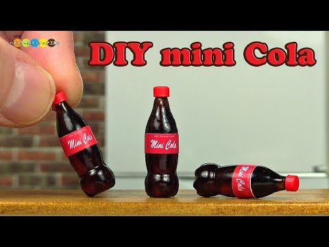 DIY Coca Cola style Miniature drink　コカコーラ風ミニチュア飲料作り Fake food