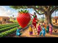 Tiny Indian Village Girls Make Giant Strawberry Milk Dessert Giant Strawberry Festival