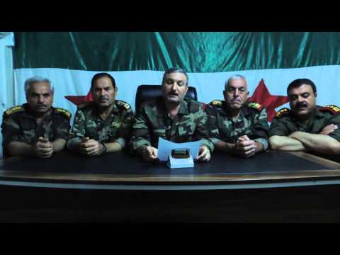 بيان العقيد رياض الأسعد القائد العام للجيش السوري الحر يوجه نداء لإتحاد علماء المسلمين