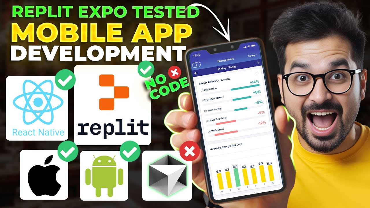 How to Create a MOBILE app in 5 minutes with Replit and Expo React Native- iOS / Android Supported
