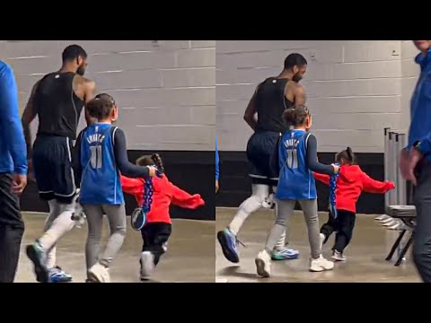 Kyrie Irving's Reaction When His Children Surprised Him after Game vs Boston Celtics