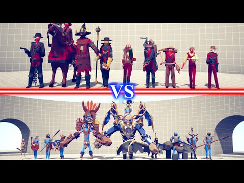 WILD WEST DLC TEAM vs TRIBAL DLC TEAM - Totally Accurate Battle Simulator TABS