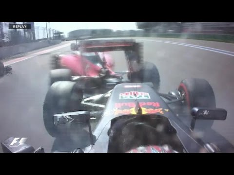 F1 2016 Russian GP Daniil Kvyat Hit Sebastian Vettel Two Times in the Race onboard