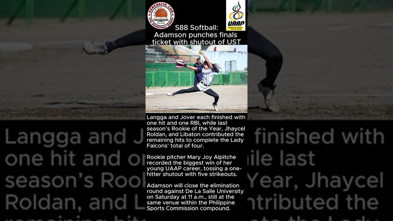 UAAP Women's Softball:  Adamson shuts out UST to grab first Finals bert