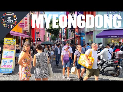 Excursão a pé em Myeongdong, viagem pela Coreia ☀️ 36℃/96.8℉ 🔥 Verão quente em Seul 💦