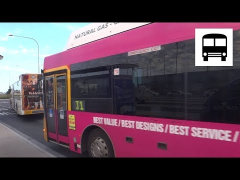 Scania L94UB CNG (Custom Coaches CB60A) - Departing Adelaide Airport Bus Stop (Admet Route J1)