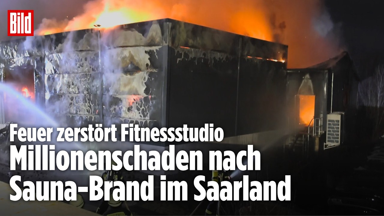 FEUER-DRAMA IM SAARLAND: Sauna-Brand zerstört Fitnessstudio