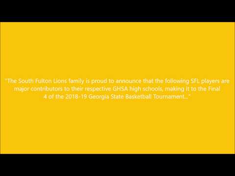 South Fulton Lions presents its "2019 GHSA Playoff-Player Acknowledgments" Highlight