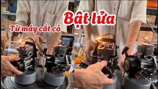Tính Nông Cơ | Chế tạo Bật lửa từ máy cắt cỏ Nhật Bãi