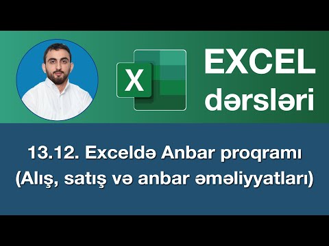 13.12 Excel-də anbar proqramı yaratma: alış, satış və idarəetmə addım-addım 📊📦📈 |(praktika #1 həlli)