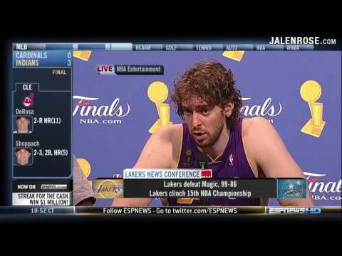 Lamar Odom and Pau Gasol Game 5 Presser - 2009 NBA Finals - Lakers vs Magic