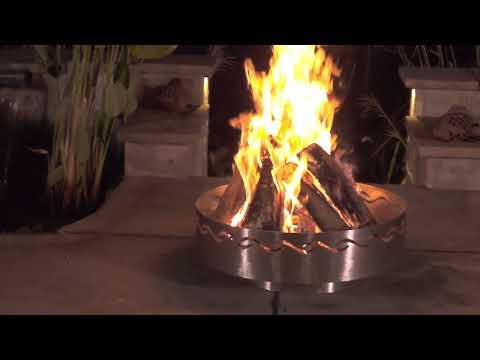Fire Pit Art 30" Fire Surfer Stainless Steel Wood Burning Fire Pit