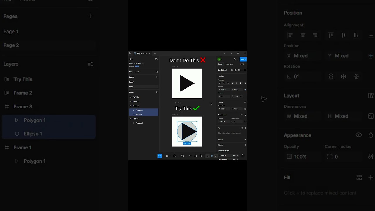 How create play button icons #illustration #adobeillustrator #figma #illustrator #icon #playbutton