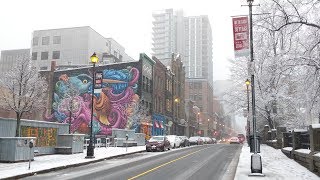 Downtown Halifax during snowfall