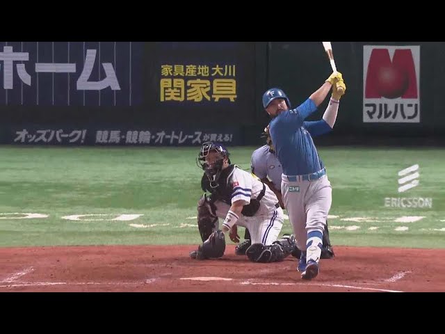 【4回表】ファイターズ・ヌニエス レフトスタンドに飛び込む同点2ランホームラン!! 2022年7月9日 福岡ソフトバンクホークス 対 北海道日本ハムファイターズ