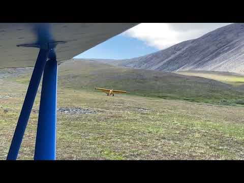 Sheep Creek takeoff in a Super Cub--near Mt Sanford