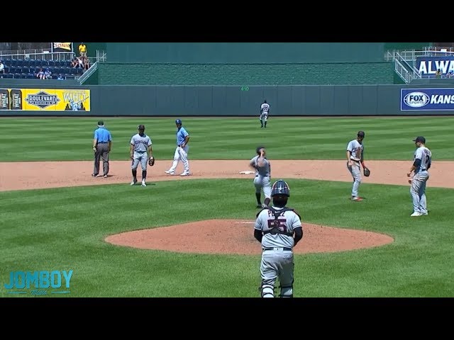 Trevor Bauer throws ball over centerfield wall after a rough 5th inning, a breakdown