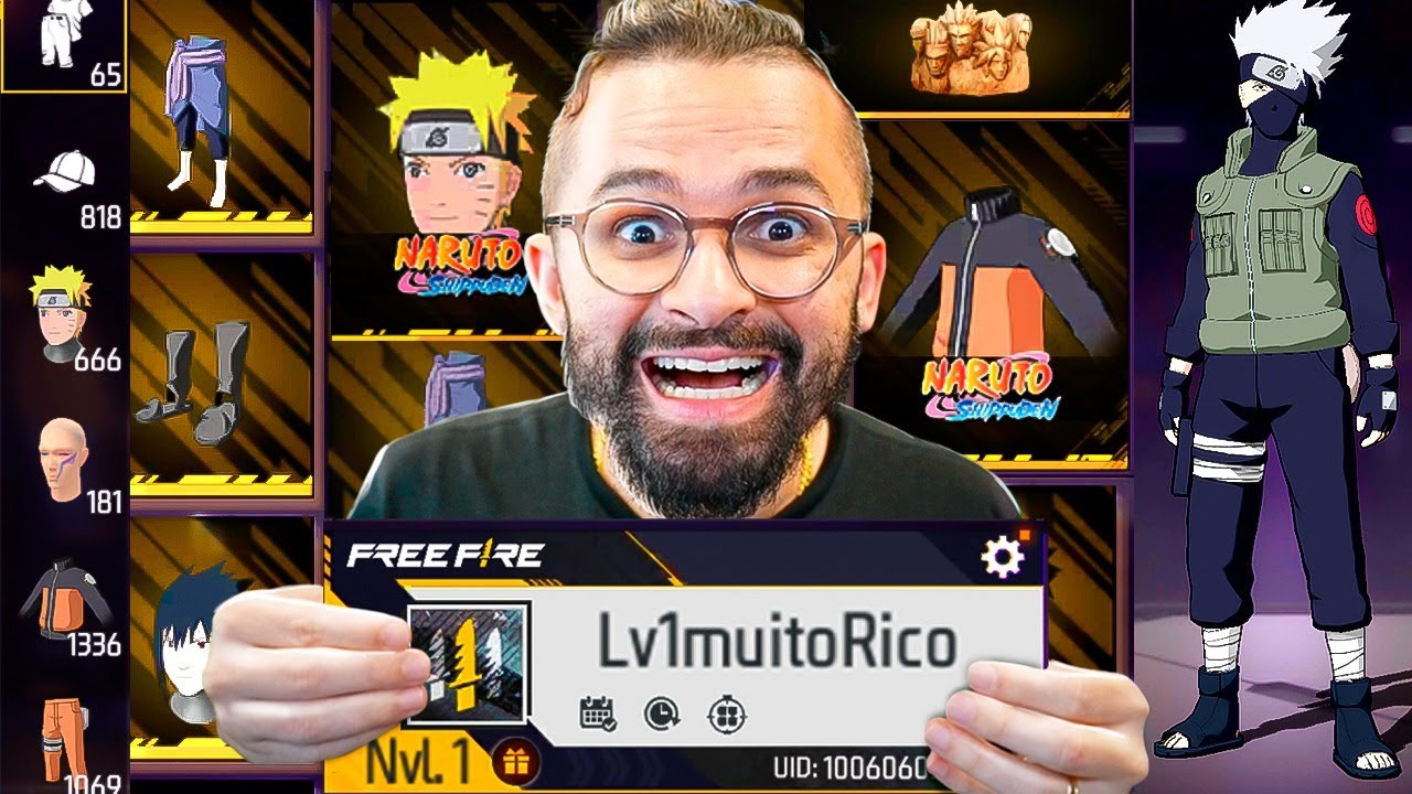 ME ASSUSTEI COM OS ITENS RAROS QUE ESSA CONTA LEVEL 1 TEM NO FREE FIRE