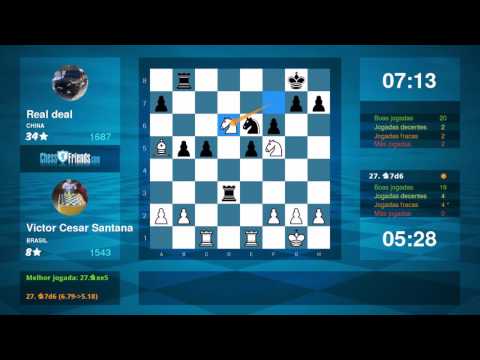 Chess Game Analysis: Victor Cesar Santana - Real deal : 1/2-1/2 (By ChessFriends.com)