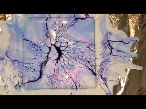 #104 - Blue Violet Opal Bloom | #Sheleeart #Bloom #PrimaryElements #Colourarte #Coasters