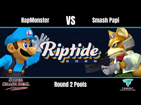 RapMonster (Luigi) vs Smash Papi (Fox) - Melee Round 2 Pools - Riptide 2025