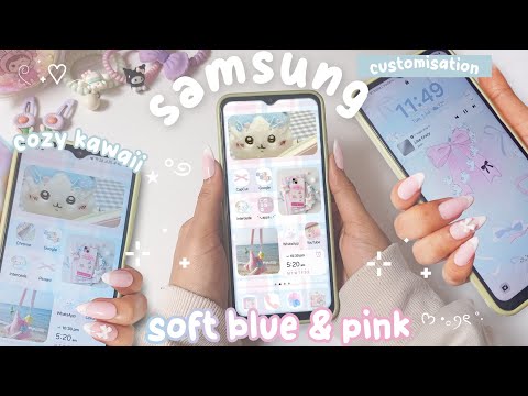 Make you android phone aesthetic | soft blue & pink theme | Samsung a13 aesthetic