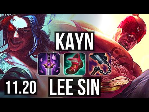 KAYN vs LEE SIN (JUNGLE) | 19/1/6, Legendary, 1.1M mastery, 300+ games | EUW Diamond | v11.20