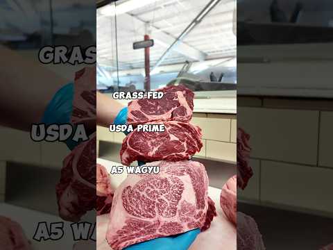 Grass-fed vs. Prime vs. A5 Wagyu Ribeyes 🥩 Pick one 🤔 #steak