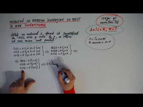 mm5m.40  Problema cu teorema impartirii cu rest, se cere impartitorul, rest maxim