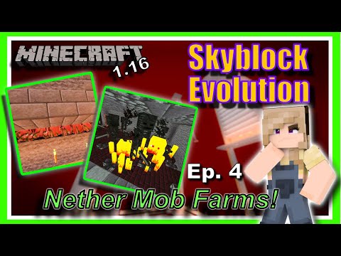 Skyblock Evolution Gold Farm & Nether Mob Grinder Minecraft 1.16 ep4