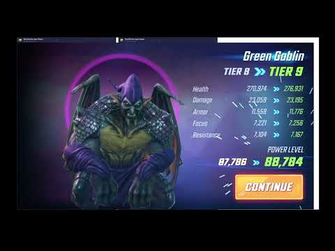 Daily gameplay underworld upgrades taskmaster & green goblin arena orb opening marvel strike force