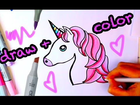 How to Draw color a Unicorn Emoji Easy - draw and...