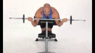 Wide Grip Barbell Spider Curl exercise video thumbnail