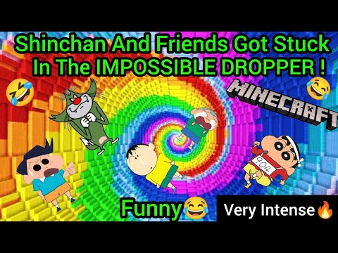 GREEN GAMING - Shinchan And His Friends Plays The IMPOSSIBLE DROPPER In Minecraft🔥 Got Very Intense! (FUNNY 😂)