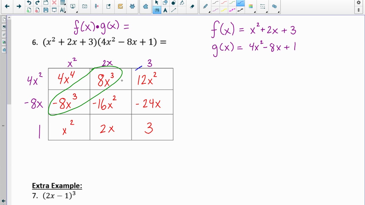 Multiplying Polynomials in Function Notation