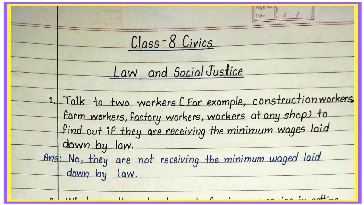 law and social justice class 8 question answer | class 8 civics ch 8 question answer |