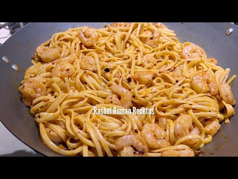 Pasta cremosa con camarones 🍤 y mantequilla 🧈 facil y deliciosa 😋!!