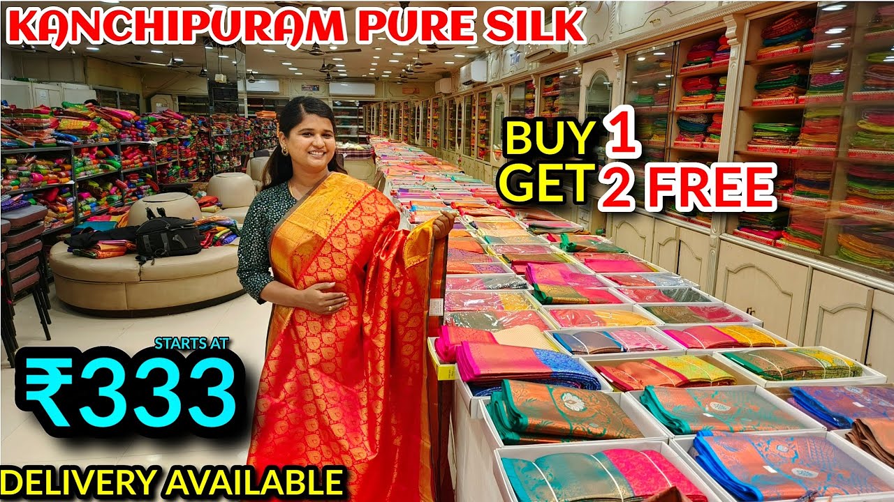 Buy 1 Get 2 ₹333 Offers Kanchipuram Silk Sarees | Pure Handloom Silk Combo Offers | Jalal Silks