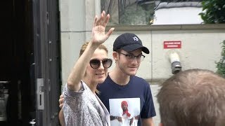 EXCLUSIVE : Celine Dion goes shopping with son Rene-Charles at Louis Vuitton in Paris