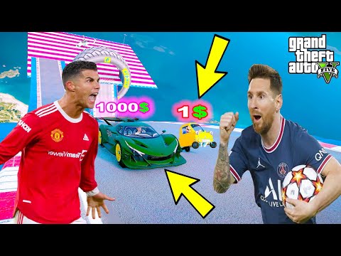 1$ UCUZ ARABA VS 1000$ PAHALI SÜPER ARABA YARIŞIYOR! - GTA 5 RONALDO VS MESSİ