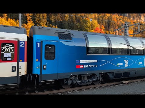 ÖBB Bahnhof Feldkirch: Connecting Europe Express 🇪🇺 Panorama Wagen am EC164 ➡️ Zürich HB