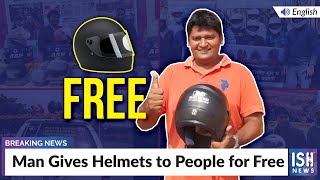 Man Gives Helmets to People for Free