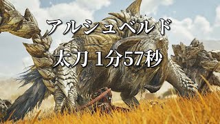 【MHWilds】命の鎖 アルシュベルド 太刀 1分57秒 捕獲 落石あり