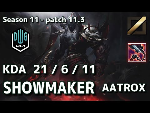 【韓国サーバー/C1】DK Showmaker エイトロックス(Aatrox) VS ガリオ(Galio) MID - Patch11.3 KR Ranked【LoL】