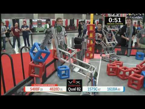 2015 VRC Tech Q82 - 5408F 4828D vs 1575C 1618A - 75 to 40 - VEX Worlds 2015 - Technology Division
